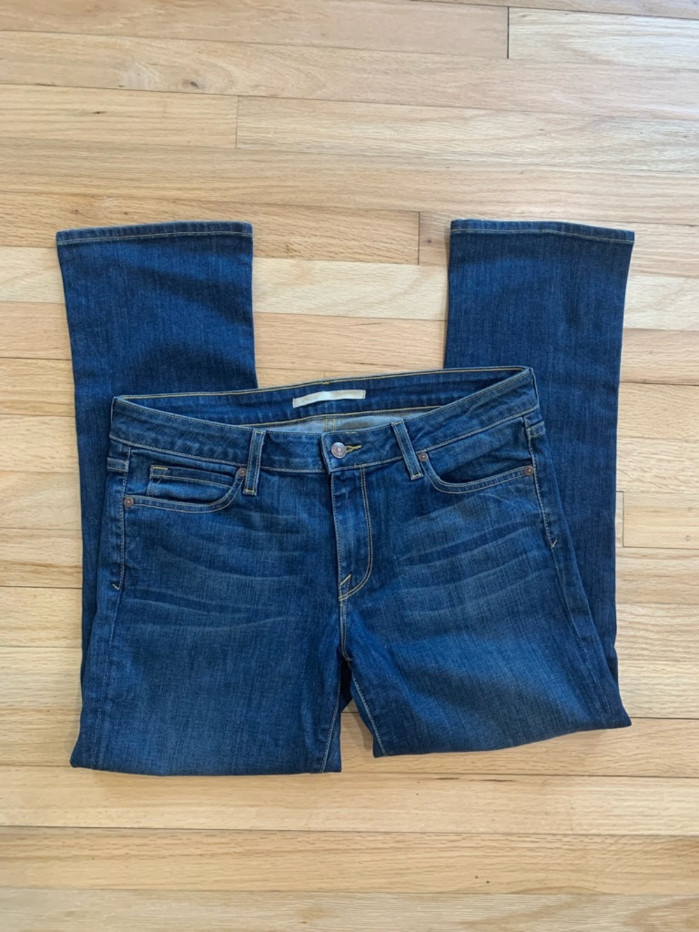 Vince Women’s Crop Baby Bell Aurora Denim Jeans Medium Dark‎ Wash Size 30